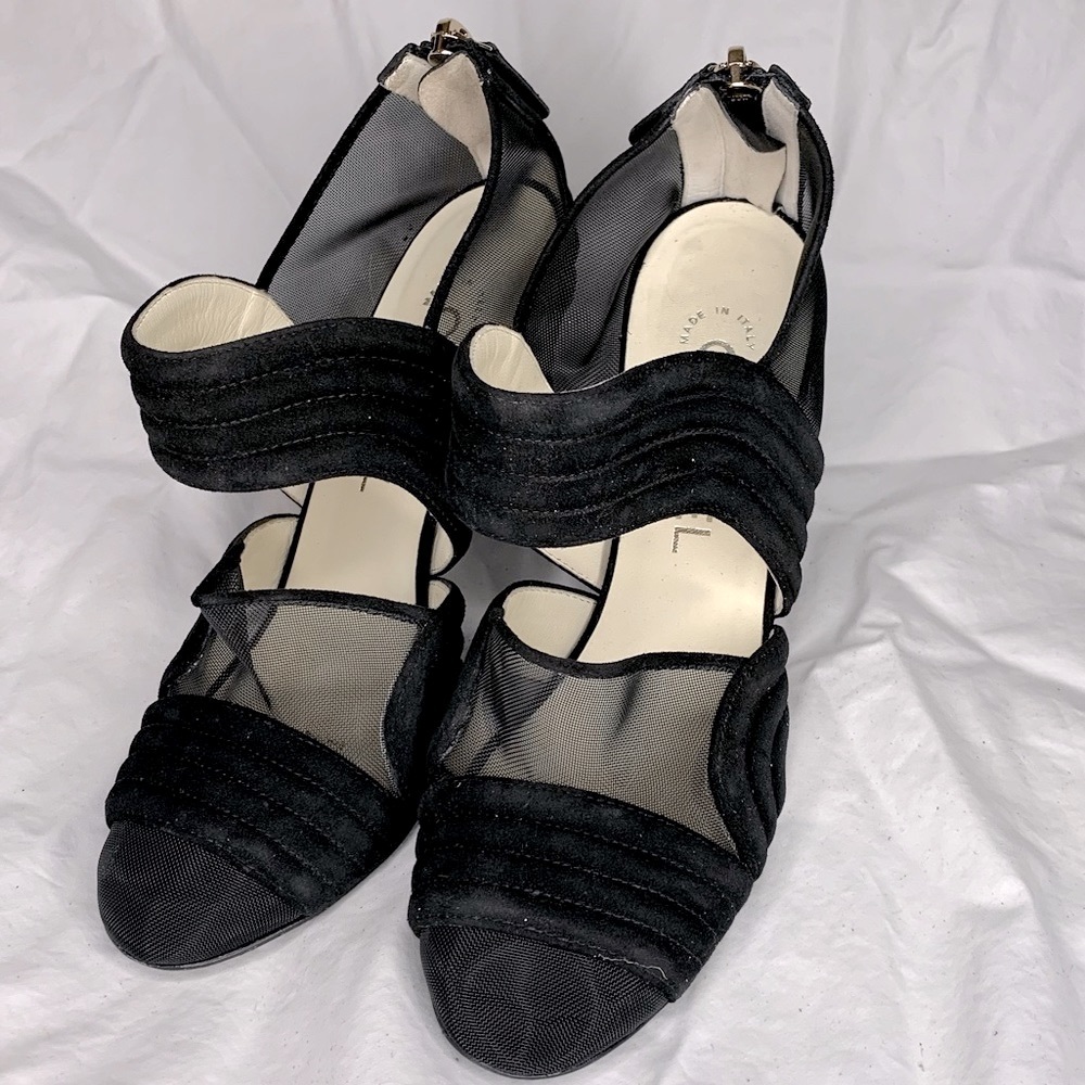 Chanel Suede and Mesh Heels